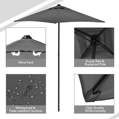 6 Pieces Patio Dining Set with Umbrella