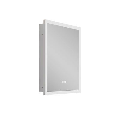 24 in. x 32 in. Lighted LED Anti-fog Surface/Recessed Mount Silver Mirrored Soft Close Left Medicine Cabinet