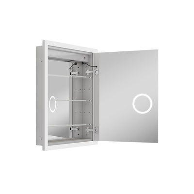24 in. x 32 in. Lighted LED Anti-fog Surface/Recessed Mount Silver Mirrored Soft Close Right Medicine Cabinet