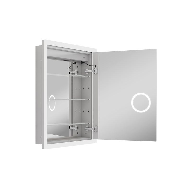 24 in. x 32 in. Lighted LED Anti-fog Surface/Recessed Mount Silver Mirrored Soft Close Right Medicine Cabinet
