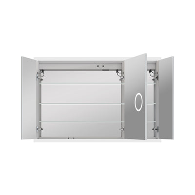 48 in. x 32 in. LED Lighted Anti-fog Mirror Medicine Cabinet Surface/Recessed Mount, Soft Close, 3X Magnifier