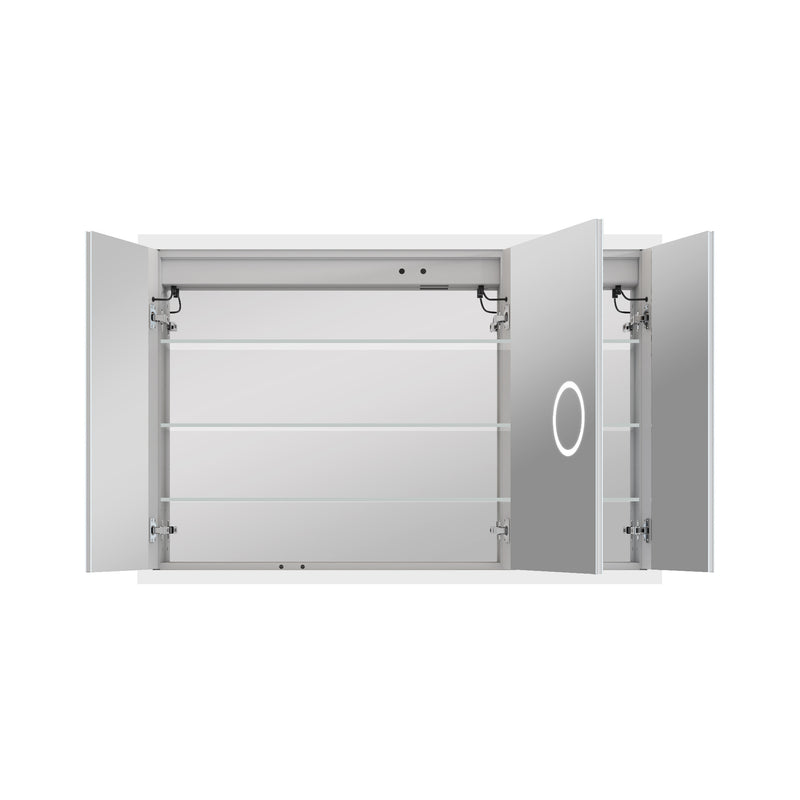 48 in. x 32 in. LED Lighted Anti-fog Mirror Medicine Cabinet Surface/Recessed Mount, Soft Close, 3X Magnifier
