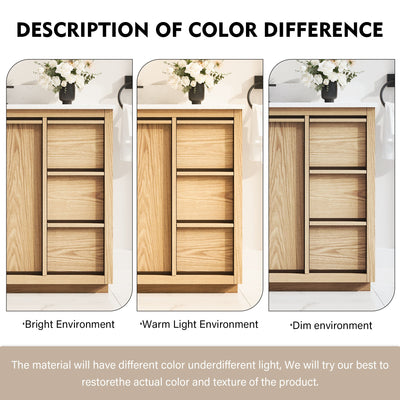 48 Inch Oak Soild Wood Bathroom Vanity with Sink, 6 Dovetail-constructed Drawers and 2 Soft-close Doors