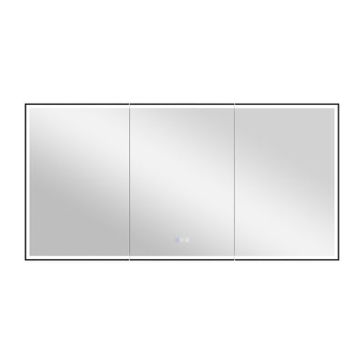 60 in. x 30 in. Black Aluminum Medicine Cabinet with Mirror and LED Light