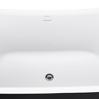 28-in W x 59-in L Gloss Acrylic Oval Freestanding Soaking Bathtub
