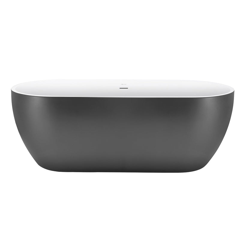 28-in W x 59-in L with Polished Chrome Trim Acrylic Oval Freestanding Soaking Bathtub