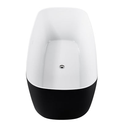 28-in W x 59-in L Gloss  Acrylic Oval Freestanding Soaking Bathtub