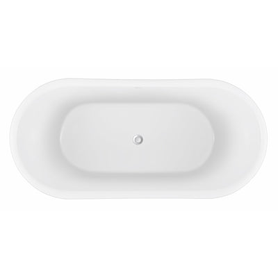 28-in W x 59-in L Gloss Acrylic Oval Freestanding Soaking Bathtub