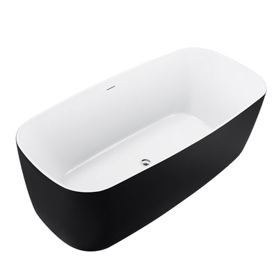 28-in W x 59-in L Gloss  Acrylic Oval Freestanding Soaking Bathtub