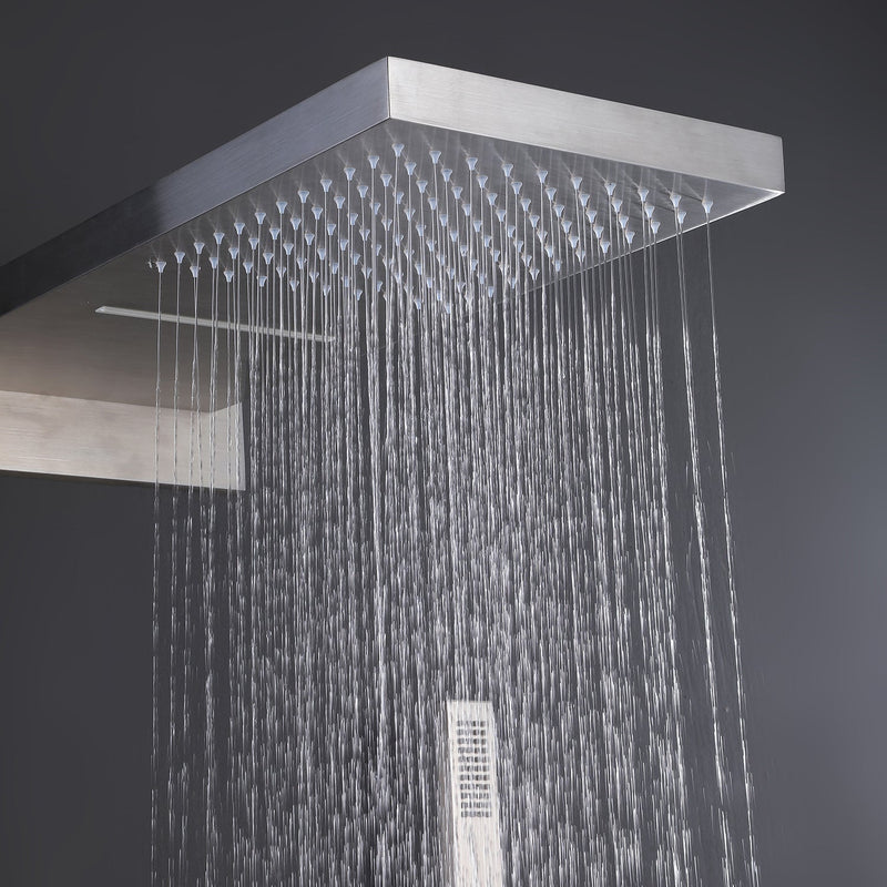 Thermostatic Shower System Matte Black Rainfall Shower Head with Handheld Sprayer