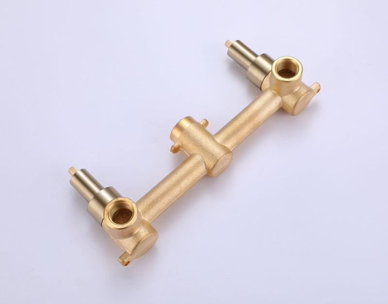 Solid Brass Wall Mounted Two Handle Bathroom Sink Faucet