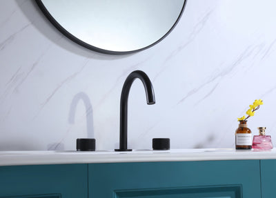 3 Holes Widespread Black Bathroom Faucet Two Handles Basin Sink Mixer Tap