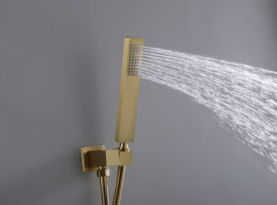 Concealed Ceiling Mounted Single Handle Matte Black Shower Faucet Set