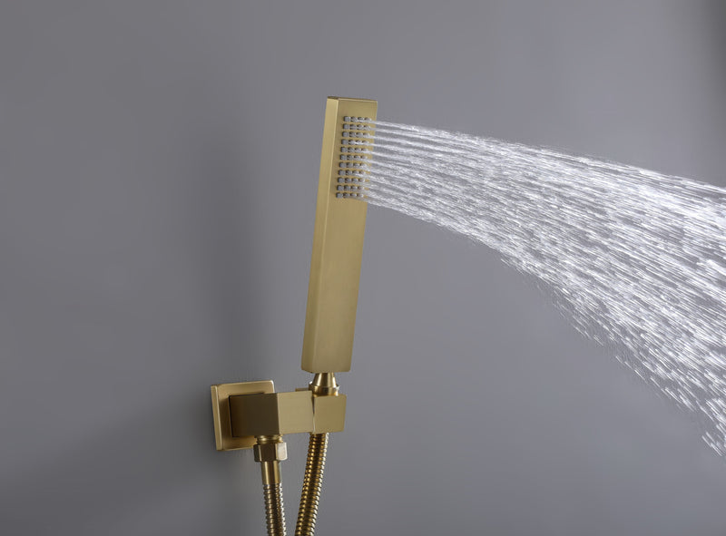 Concealed Ceiling Mounted Single Handle Matte Black Shower Faucet Set
