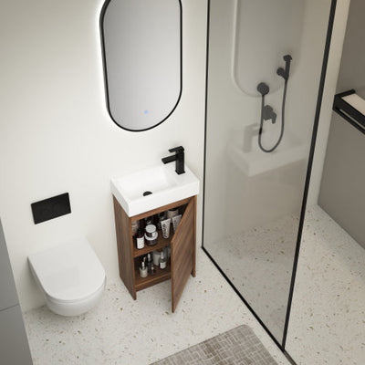 18 Inch Freestanding Bathroom Vanity With Single Sink, Soft Closing Doors, Suitable For Small Bathrooms