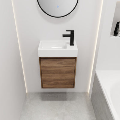 18 Inch Freestanding Bathroom Vanity With Single Sink, Soft Closing Doors, Suitable For Small Bathrooms