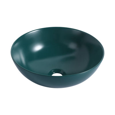 Ceramic Countertop Art Wash Basin, Vessel Sink(Matt Green Black)