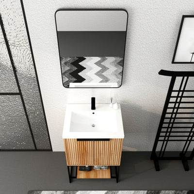 24 Inch Freestanding Bathroom Vanity With Resin Basin