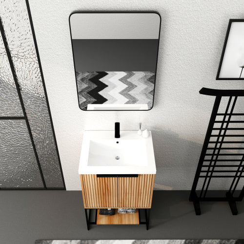 24 Inch Freestanding Bathroom Vanity With Resin Basin