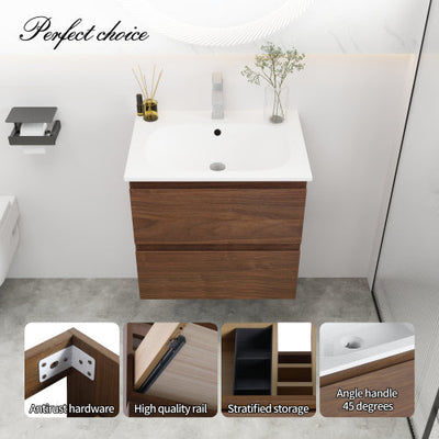 24 inch Bathroom Vanity With Gel Basin Top
