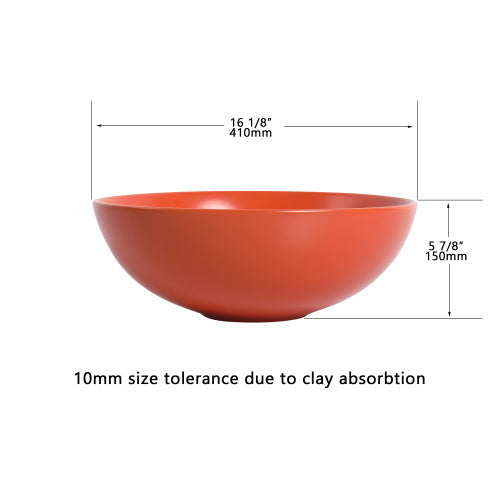 Ceramic Countertop Art Wash Basin, Vessel Sink(Matt Hermes Orange)
