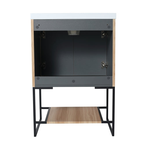 24 Inch Freestanding Bathroom Vanity With Resin Basin