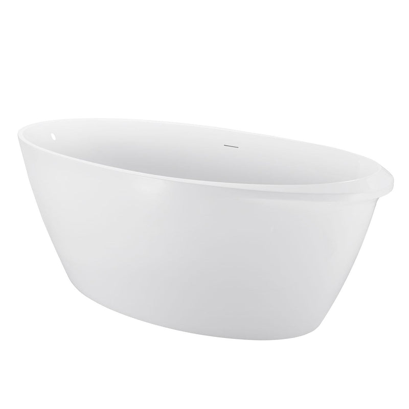 31-in W x 67-in L White Acrylic Freestanding Contemporary Soaking Bathtub