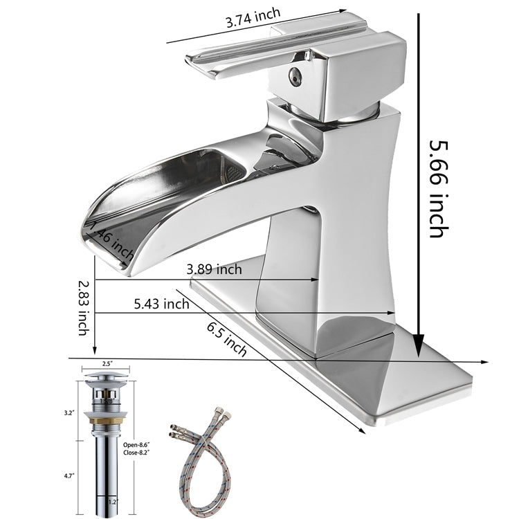 Single Hole Single-Handle Low-Arc Bathroom Faucet with Drain Assembly