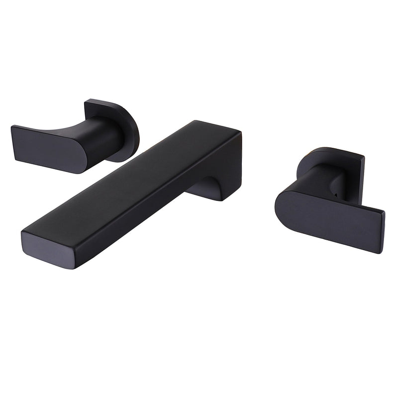 2-Handle Wall Mounted Faucet in Matte Black
