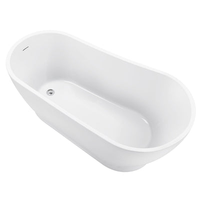 28-in W x 59-in L White Acrylic Freestanding Soaking Bathtub