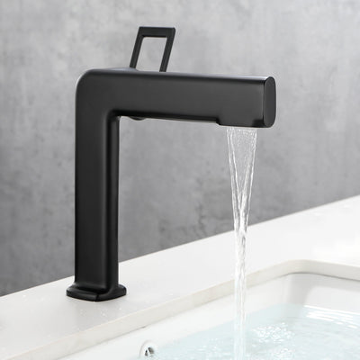 1.18 in. L Spout Single-Handle Single-Hole Bathroom Faucet with Supply Line