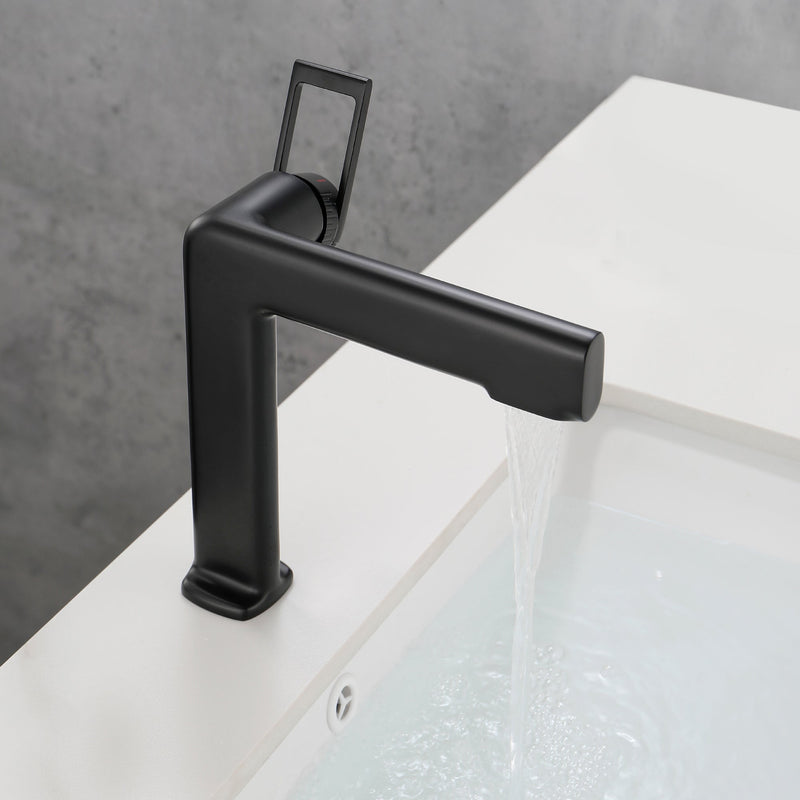 1.18 in. L Spout Single-Handle Single-Hole Bathroom Faucet with Supply Line