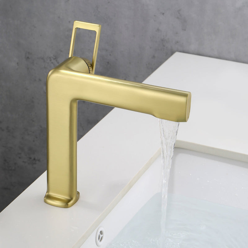 1.18 in. L Spout Single-Handle Single-Hole Bathroom Faucet with Supply Line