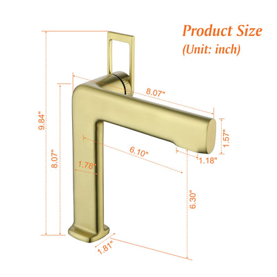 1.18 in. L Spout Single-Handle Single-Hole Bathroom Faucet with Supply Line