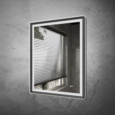 28 in. W x 36 in. H Aluminium Framed Front and Back LED Light Bathroom Vanity Mirror