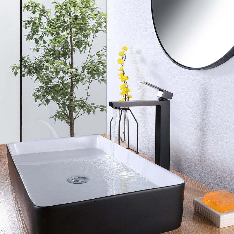 Single Hole Black Vessel Sink Bathroom Faucet