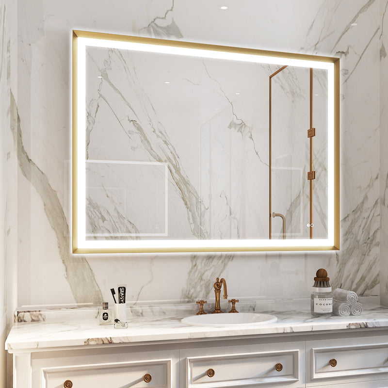 48 in. W x 36 in. H Aluminium Framed Front and Back LED Light Bathroom Vanity Mirror