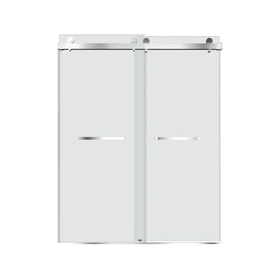 32-1/4-in to 34-1/4-in W x 76-in H Frameless Sliding Soft Close Standard Shower Door (Tempered Glass)