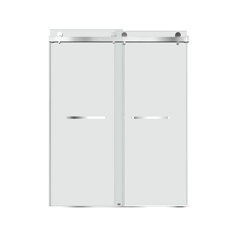 32-1/4-in to 34-1/4-in W x 76-in H Frameless Sliding Soft Close Standard Shower Door (Tempered Glass)