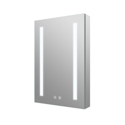 20-in x 30-in Lighted LED Surface/Recessed Mount Mirrored Rectangle Medicine Cabinet with Outlet Right Side