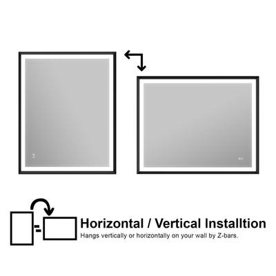 48 in. W x 36 in. H Aluminium Framed Front and Back LED Light Bathroom Vanity Mirror