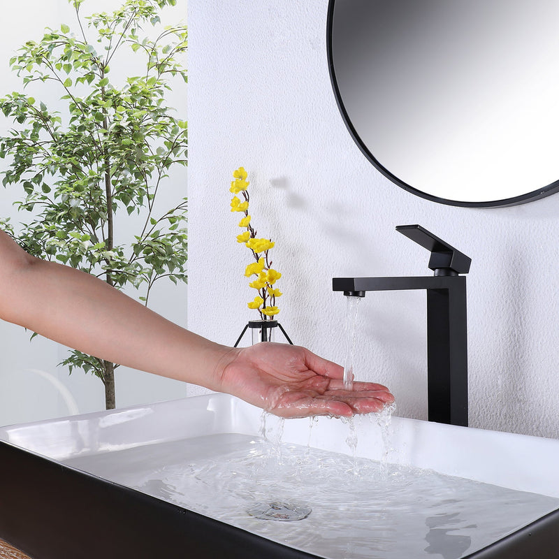 Single Hole Black Vessel Sink Bathroom Faucet