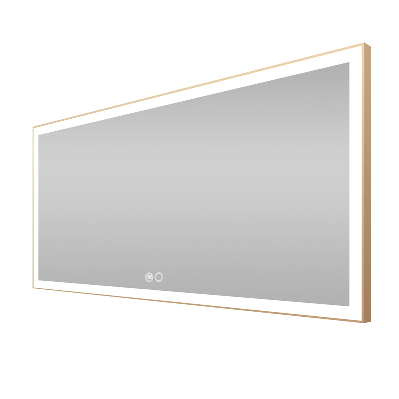60 in. W x 28 in. H Aluminium Framed Rectangular LED Light Bathroom Vanity Mirror