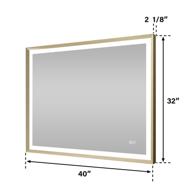 40 in. W x 32 in. H Aluminium Framed Front and Back LED Light Bathroom Vanity Mirror