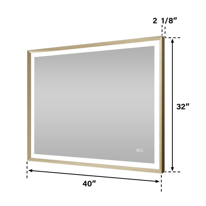 40 in. W x 32 in. H Aluminium Framed Front and Back LED Light Bathroom Vanity Mirror