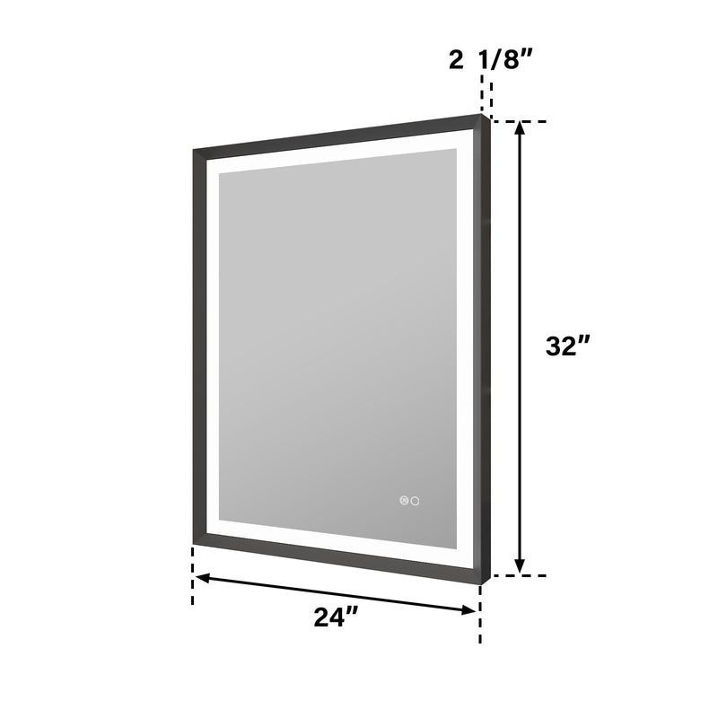 24 in. W x 32 in. H Aluminium Framed Front and Back LED Light Bathroom Vanity Mirror