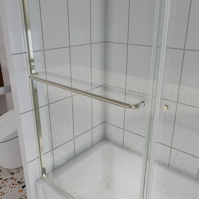 56inch - 60inch W x 58inch H Single Sliding Frameless Tub Door with Clear Glass