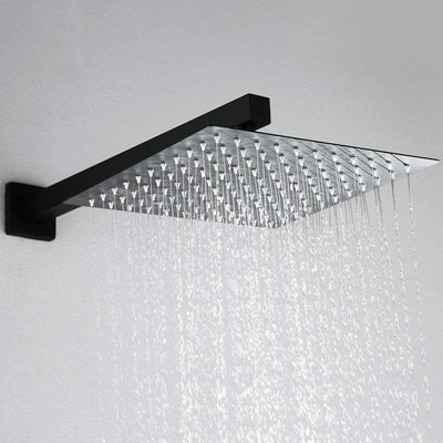 Wall Mount Bathroom Rainfall Shower System in Matte Black