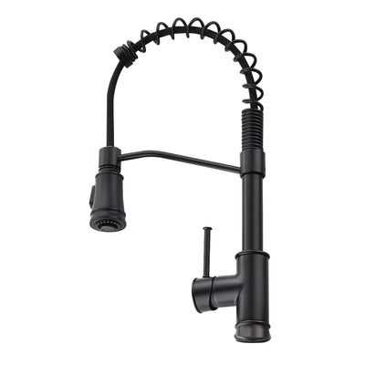 Single Handle Pull Down Sprayer Kitchen Faucet with 360℃ Rotation in Matte Black