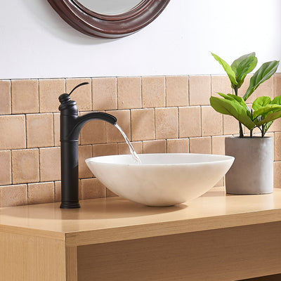 Waterfall Single Hole Single-Handle Vessel Bathroom Faucet With Pop-up Drain Assembly